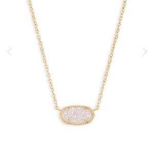 Kendra Scott Elisa Gold Necklace Iridescent Drusy